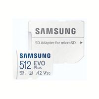 Carte mémoire originale Samsung EVO Plus 64 Go 128 Go 256 Go 512 Go jusqu'à 130 Mo/s 4K U3 V30 avec adaptateur SD