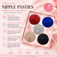 Pasties de poitrine en cristal de diamant brillant, vente en gros, auto-adhésives, sexy, réutilisables, pour femmes