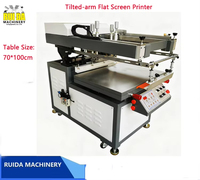Mesin Sablon Flatbed untuk Pencetakan Kotak dan Tas Kertas, Mesin Sablon Lengan Miring untuk Toko Kemasan