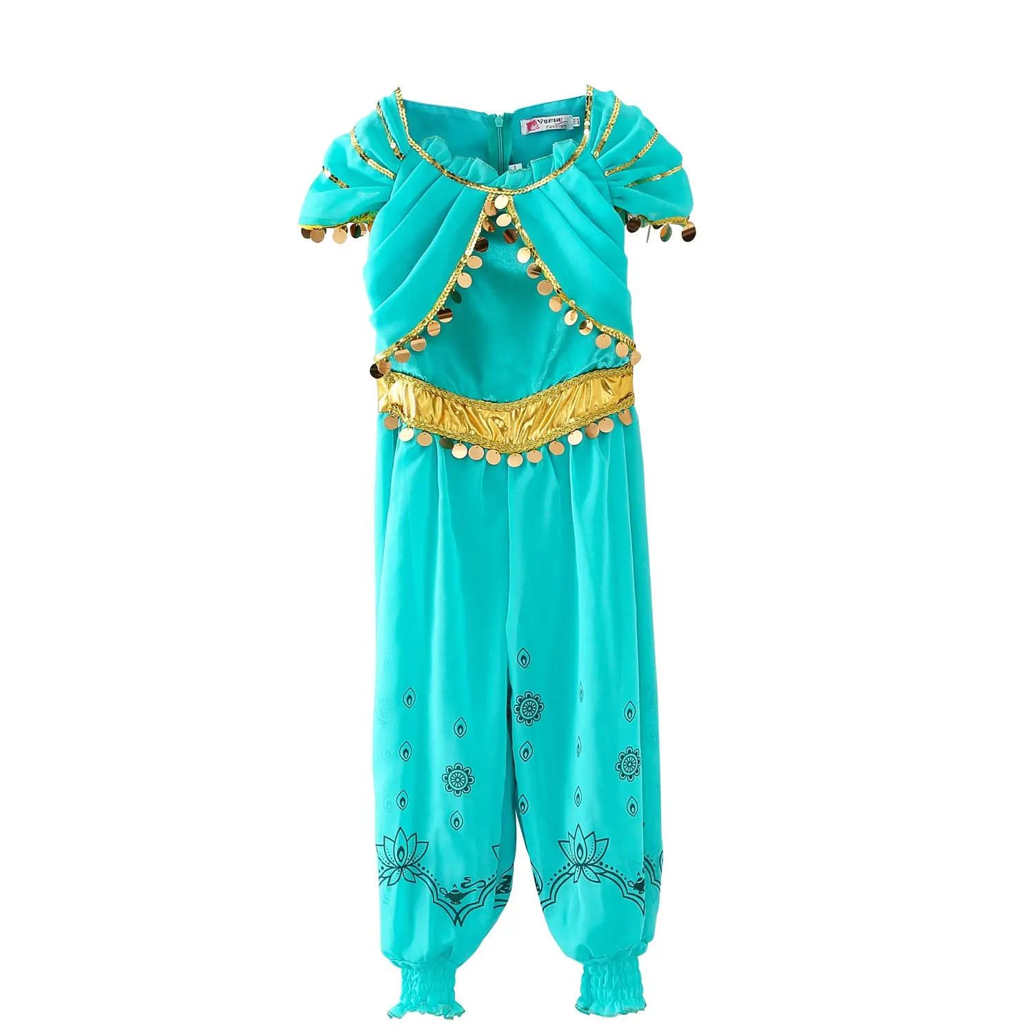 COS219 علاء الدين الأميرة تأثيري الهند فستان بناتي تنكري الأزرق الاطفال حزب ياسمين زي