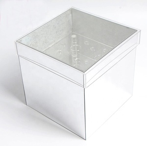 9 Holes square Acrylic Flower <strong>Box</strong> Silver <strong>Mirror</strong> Acrylic Rose <strong>Box</strong> - Product Image 5