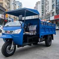 Tricycle diesel africain populaire de haute qualité avec cabine ouverte et fonction de benne hydraulique, adapté au transport de sable et de gravier