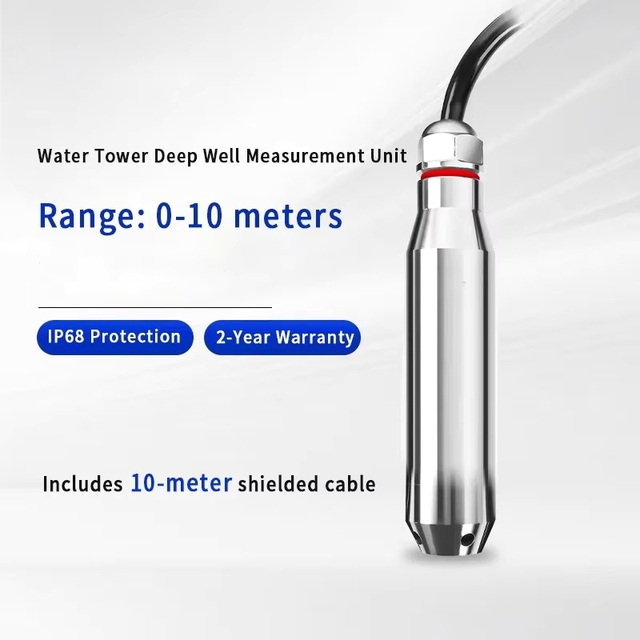0-5m 4-20mA 0-10V Submersible Hydrostatic Transmitter Pool River Level Measurement 24V DC Stainless Steel Capacitive Sensor