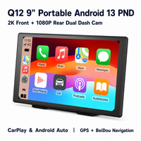 Tragbares Android 13 Autoradio mit 9 Zoll IPS-Display, FM-Transmitter, GPS-Navigation, CarPlay, Android Auto und Rückfahrkamera