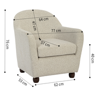 Fauteuil de canapé de loisirs en peluche en tissu de lin à dossier haut chaise d'appoint en attente chaise de canapé simple dans le hall de l'hôtel
