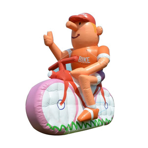 Grand cycliste gonflable géant, figurine de cycliste de dessin animé gonflable avec vélo, PVC durable pour événements sportifs et promotions - Product Image 1