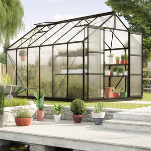 <span class=keywords><strong>Serre</strong></span> en <span class=keywords><strong>verre</strong></span> de style victorien Kit de maison verte d'extérieur Évent de toit incliné réglable <span class=keywords><strong>Serre</strong></span> en <span class=keywords><strong>verre</strong></span> <span class=keywords><strong>trempé</strong></span> noir - Product Image 2
