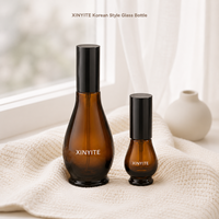 Flacons de parfum en verre ambré en forme de poire, 10 ml, 20 ml, 30 ml, 50 ml, 100 ml, vaporisateur rechargeable à fine brume, contenants cosmétiques