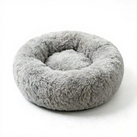Vakuumverpacktes Donut-Haustierbett Rundes Langes Plüschiges Flauschiges Katzen- und Hundebett Abnehmbare Waschbare Zottelige Haustiermatte Sparen Sie Versandkosten Großhandel
