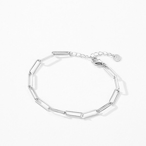Pulsera de cadena minimalista con cierre de plata de ley S925, un elegante regalo para el uso diario de las mujeres. Versión personalizable en cobre. - Product Image 6