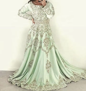 ATIYA LIBAS Exclusivo Dubai Diseño Marroquí Lujo Acetato Lehenga Choli Hasta el suelo con vestido de novia Long Trail-2019 - Product Image 5