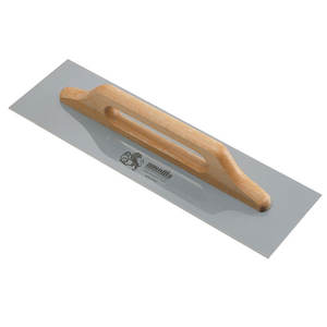 AUSONIA Paleta de enyesado flotante de dos manos con hoja de acero al carbono de 48X14 cm Mango de madera Hecho en Italia - Product Image 1