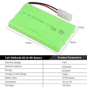 Tùy chỉnh 9.6V 2500mAh RC xe Ni-MH có thể sạc lại pin Nickel kim loại Hydride với el4.5 kết nối - Product Image 2