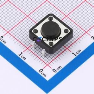 SMG-03-H050A1 Tactile Switch Through hole Component (THT)-4P,12x12mm Switch Single Pole Single Throw Round Button 2.5N 12mm - Product Image 1