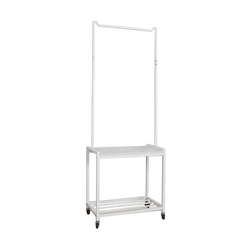 Clothing Garment Rack Clothes Organizer Rack With Metal Shelves Clothing Hanging Coat Rack Stand With Wheels