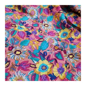 Wholesale custom stock lot 100 cotton textiles fabrics floral print poplin canvas cotton fabric