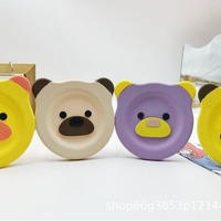 Boîte de conservation des aliments pour bébé en verre avec couvercle en silicone, 240 ml, compatible micro-ondes, design mignon de dessin animé, vaisselle pour bébé, hermétique