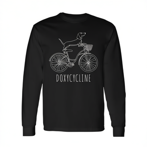 Camiseta de manga larga de algodón con estampado divertido de Doxycycline Dachshund Cycle para adultos, para todas las estaciones - Product Image 2