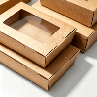 Boîtes à pâtisserie personnalisées en kraft pour fenêtre, en vrac, emballage en papier recyclable pour snacks, mini-tartes, cadeaux, café, restaurant, à emporter