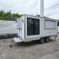 Mobiler Outdoor-Verkaufsstand für Hotdogs, Desserts, Kaffee, Eis, Pizza-Truck, Mobile Küche, Fast-Food-Anhänger, Zweizonen-Food-Trailer