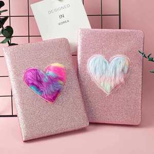 Custom Pink Heart Shaped Plush Notebook Fashion Personal Notebook A5 - Product Image 3