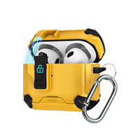 Serrure sécurisée avec porte-clés support de béquille étui pour écouteurs pour AirPods Pro 2/AirPods 4 housse antichoc étui pour écouteurs