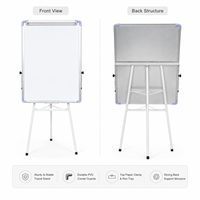 Tableau blanc magnétique pliable avec trépied et support de présentation en blanc