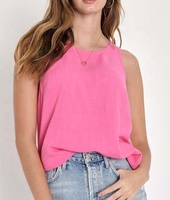 T-shirt sans manches en coton et chanvre pour femme, haut sans manches, débardeur uni, imprimé écran, avec votre Logo, OEM, vente en gros