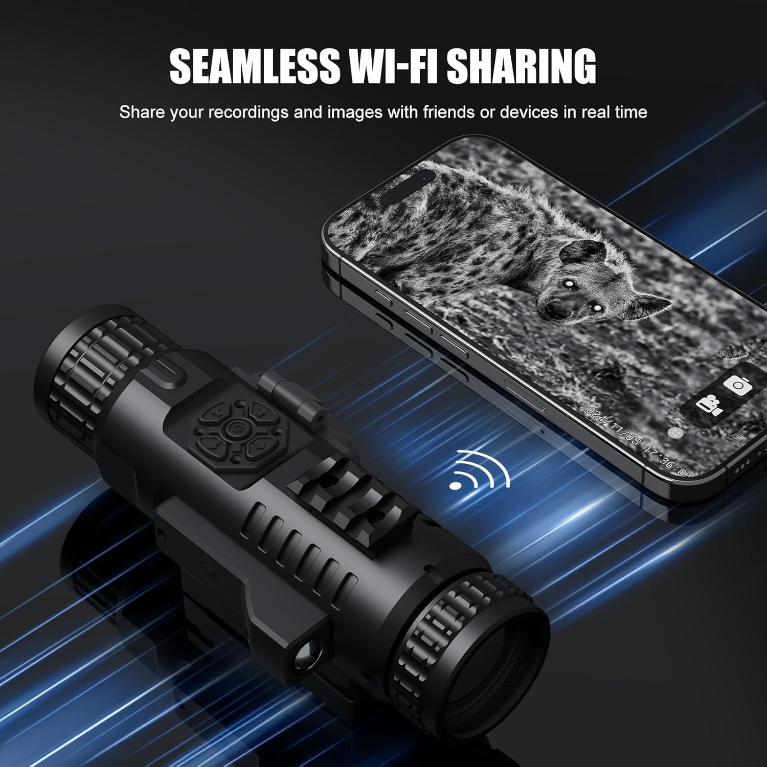 GOYOJO GS515 Digital Night Vision Scope 5-20X Zoom for Hunting and