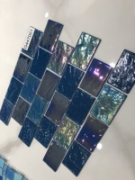 Tuiles de mosaïque en verre iridescent de 4 mm, tuiles de mosaïque pour piscine, tuiles de sol pour piscine