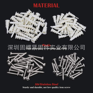 Nylon Drywall Expansion Screws 112Pcs Hammer Drive Anchors With Self Tapping Screws Metric Grade A General Industry Use - Product Image 2