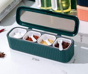 Juego de especieros integrados con múltiples compartimentos para sal, glutamato monosódico y condimentos picantes - Product Image 6