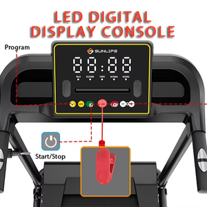 Tapis roulant électrique pliable silencieux pour usage domestique, double <span class=keywords><strong>amortisseur</strong></span>, capacité de charge de 100 kg, portable, écran LED, inclinaison manuelle - Product Image 3