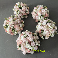 Boules de fleurs de 50 cm, 60 cm, 70 cm, 80 cm, centre de table pour mariage, boule de fleurs rose poussiéreuse, boules de fleurs roses pour la décoration de mariage