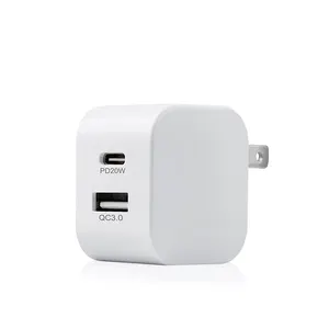 20W GaN PD Charger Support Type C 20w Charger Dual USB Port Chargers Adapters For IPhone 13 12 Pro Max 11 Mini 8 Plus