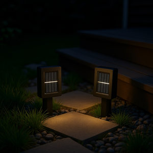 Luces Solares para Jardín, 2 Piezas, LED, para Exteriores, Terraza, Camino, Patio, Escaleras, Valla, Lámpara de Pared, IP65, Alimentadas por Energía Solar, Luz Blanca Cálida - Product Image 2