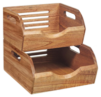 Meilleures ventes : Bacs de rangement empilables en bois durables, organiseurs de garde-manger en bois pour le stockage des fruits, légumes, pommes de terre et oignons