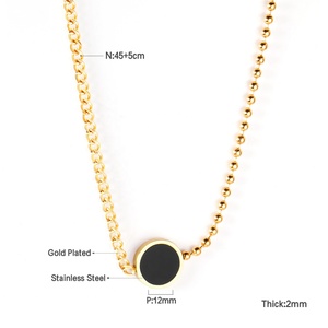 Collar Personalizado de Moda en Acero Inoxidable con Baño de Oro de 18K PVD, Diferentes Cadenas de Cuentas y Colgante para Mujer - Product Image 2