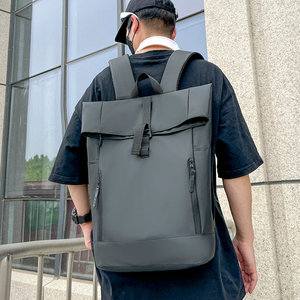 Hot Selling Unisex Polyester <strong>Backpack</strong> Letter Pattern Design <strong>Roll</strong> Top with Big Capacity Waterproof Casual Zipper Closure - Product Image 6