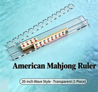 Table de Mahjong transparente en acrylique américain de 20 pouces avec support, poussoir magnétique, règle de placement de cartes et aide à l'organisation des cartes trois-en-un