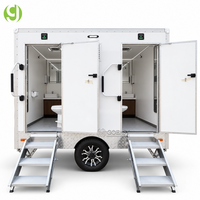 Remorque de toilettes mobiles Goeasy entièrement équipée avec lavabo extérieur et indicateur de niveau de réservoir