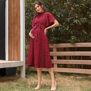 Femmes enceintes <span class=keywords><strong>robe</strong></span> décontracté <span class=keywords><strong>mi</strong></span>-longueur <span class=keywords><strong>robe</strong></span> de <span class=keywords><strong>maternité</strong></span> pour les femmes col moyen <span class=keywords><strong>robe</strong></span> florale taille respirant lavable printemps - Product Image 2