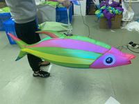 Poissons gonflables tropicaux d'éclairage géant coloré avec les lumières menées
