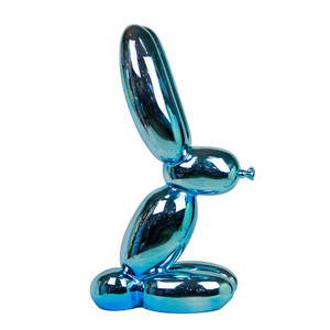 Estatua artesanal de resina de estilo Art <span class=keywords><strong>Deco</strong></span>, acabado metálico, conejito, conejo, figurita, globo, animales, escultura hecha <span class=keywords><strong>a</strong></span> mano, resina, Art <span class=keywords><strong>Deco</strong></span> - Product Image 2
