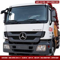 Camion pompe à béton diesel d'occasion Sany 52m Mercedes Benz Actros 3344 6x4 2019 SY5419THB 35000kg Exportation