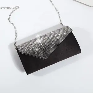 RB187 clutch bag crystal evening bag shiny rhinestone 2024 luxury metal chain party women handbags shoulderbags