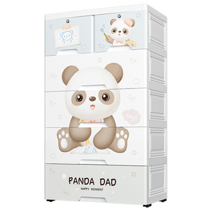 Adorabili cassetti portaoggetti multistrato con stampa Panda per bambini simpatici giocattoli multifunzionali e vestiti organizzatore di cassetti in plastica - Product Image 2