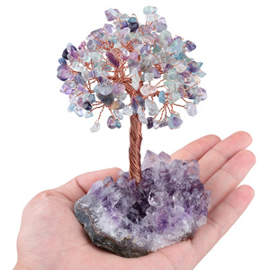 Natural 7 Chakra Healing <b>Crystal</b> Stone Tree Reiki Amethyst Cluster Druzy Base Money Tree Mini <b>Feng</b> <b>Shui</b> Decor Ornament <b>for</b> Home - Product Image 4