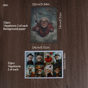 JAI IMAN Ensemble de décoration DIY Freedom Elder Lady avec 32 pages de papier et 4 pages d'autocollants pour fournitures de scrapbooking - Product Image 2