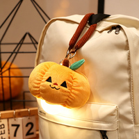 Porte-clés en peluche veilleuse d'Halloween, mignon, motifs citrouille, fantôme, chauve-souris, chapeau de sorcier, pendentif de sac, mini poupée en peluche, cadeau de fête, pour la fête des trucs ou des fripes